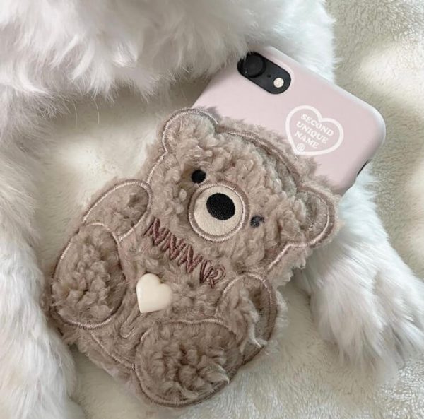 [Youngboyz] Sun Case Patch Fur Bear Case (6 Colors)