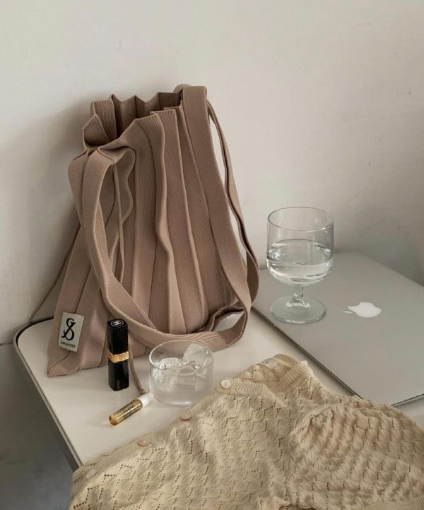 [Joseph and Stacey] Lucky Pleats Knit Bag M Size (37 Colors)