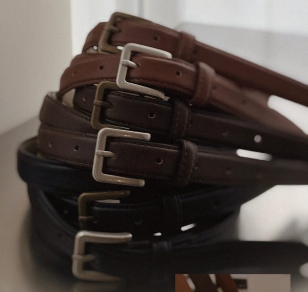 [Slowand] LENTO Square Leather Belt (2 Types, 3 Color) *Made in Korea*
