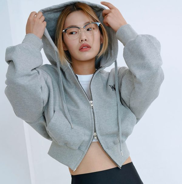 [Wooalong] Signature Crop Hood Zip Up (4 Color) *LIMITED TIME SALES*