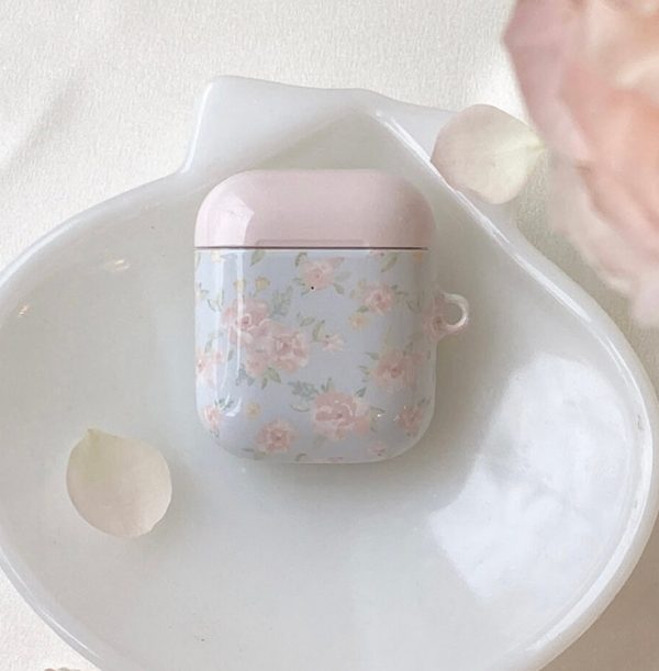 [Romantic Mood] Blue Floral Glossy Flower Airpod Case