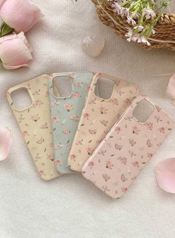 [Romantic Mood] Rose Glossy Hard Phone Case (4 Color)