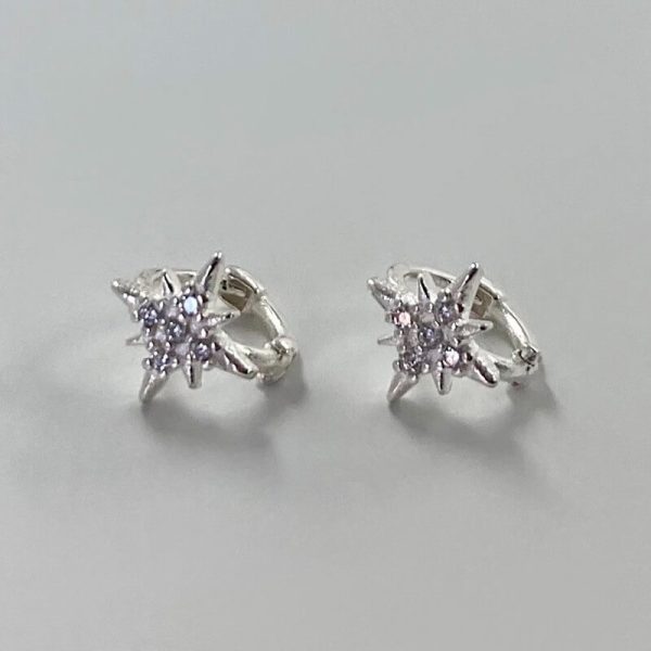 [Younglong] Sparkle Star One Touch Earrings (Silver 925)