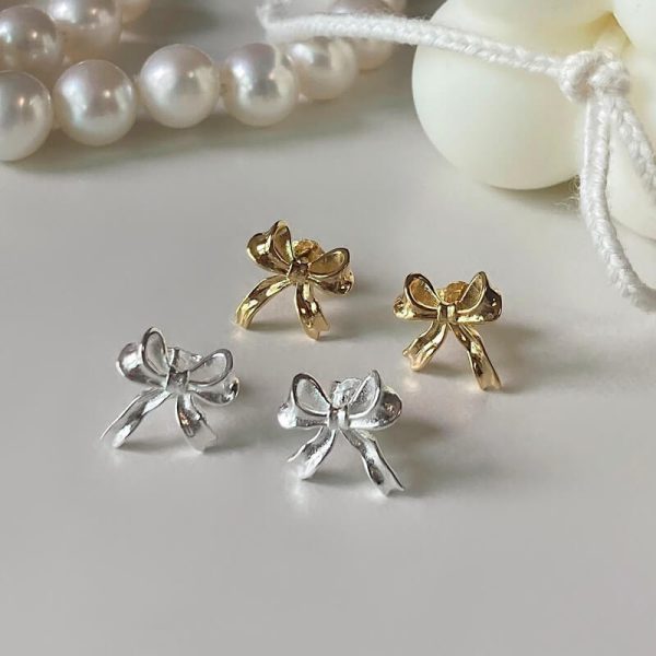 [Younglong] Romantic Ribbon Earrings (Silver 925)