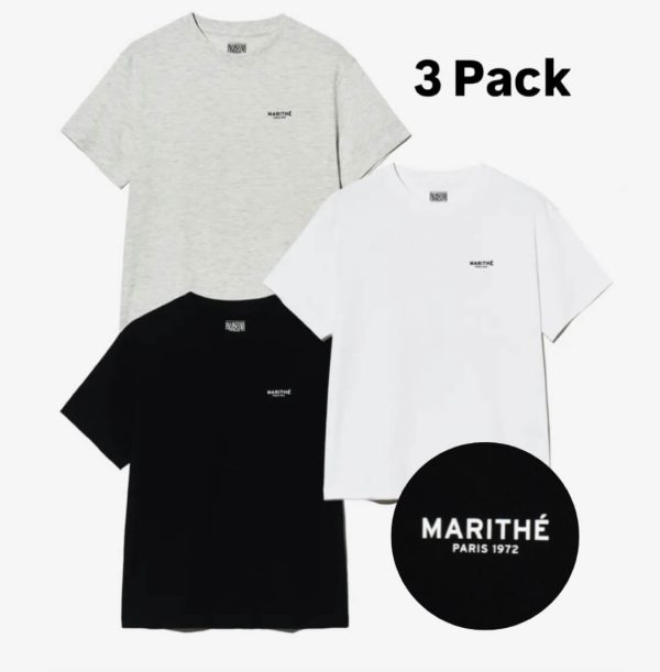 [Marithe Francois Girbaud] 3 Pack Small Regular Logo Tee Set (Unisex/ Women) *BLACK FRIDAY SALE*