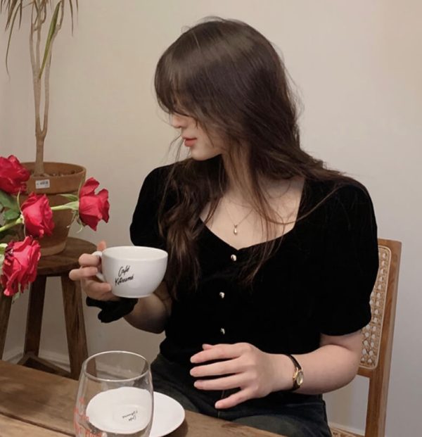 [Slowand] Your Heart Velvet Blouse (2 Color) *Special Price Project* *Seasonal Limited*