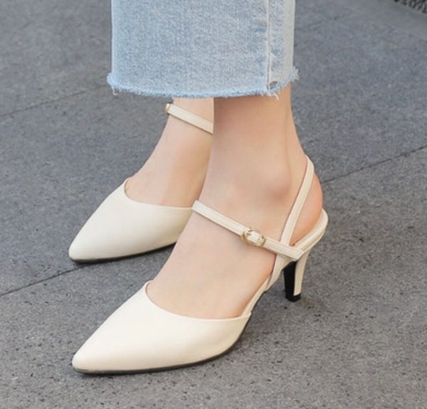 [Vanillashu] Cherrysome Swing Strap Slingback 2cm Flat/ 7cm Pumps Heel (2 Types, 6 Color) *MADE IN KOREA*