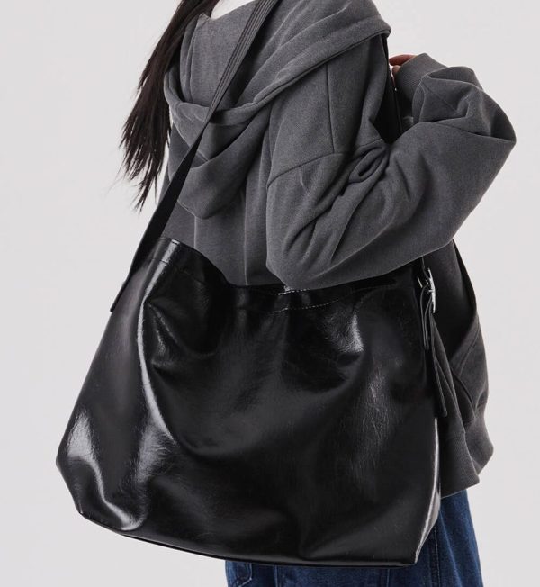 [Raucohouse] Wide Shoulder Strap Unisex Bag (Black)