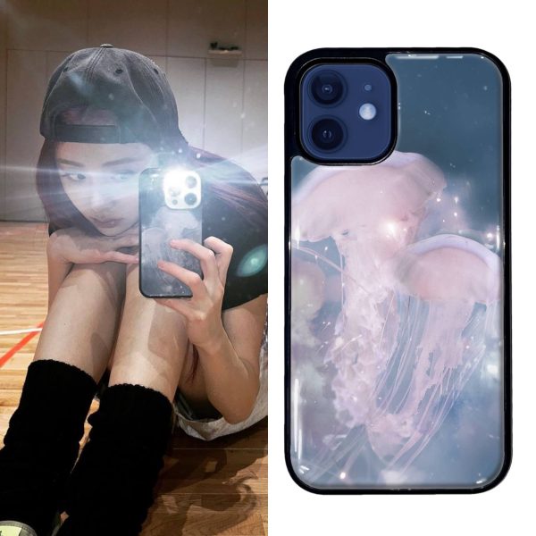 [Fromw2] Le Sserafim Yunjin Pick Jellyfish Ice Blue Epoxy Phone Case
