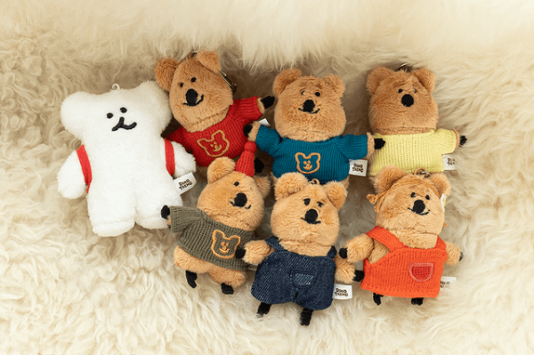 [Dinotaeng] Quokka in School Flat Fur Keyring (7 Types)