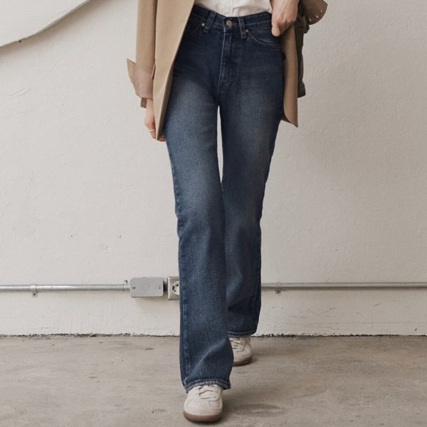 [Slowand] SLOWMADE Semi Boots Cut Denim Pants (Deep Blue) (Made in Korea)