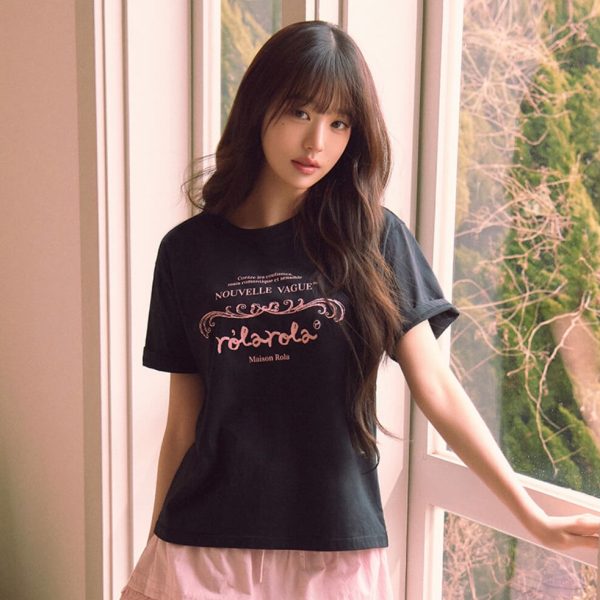 [Rola Rola x Jang Wonyoung] Vintage Nouvelle Logo T-Shirt (4 Color) *Limited Time Sale*