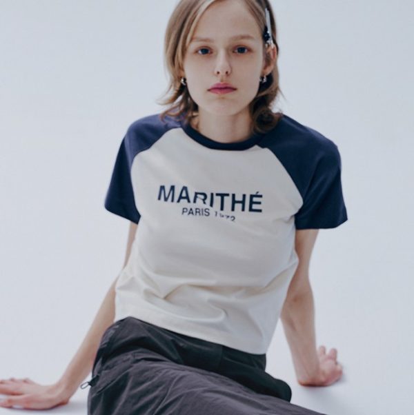 [Marithe Francois Girbaud] Womens Raglan Regular Logo Tee (3Color) *Seasonal Limited*