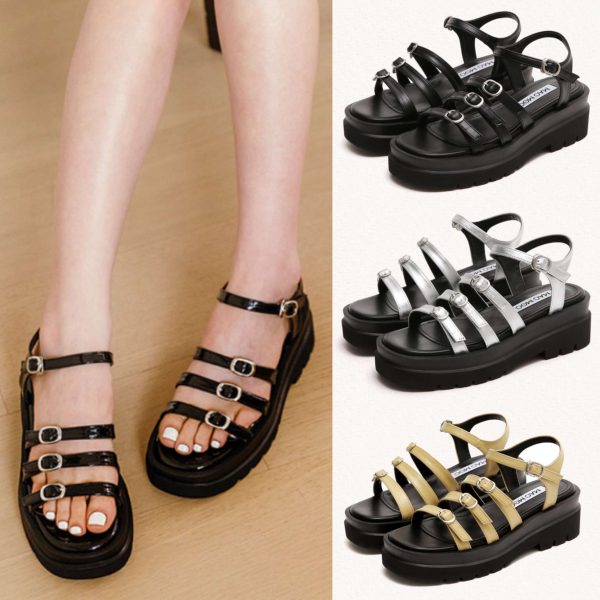 [Mac Moc] Triple Chunky Daily Stap Sandal 6cm (3 Color) *Made in Korea* *Limited Time Sale*