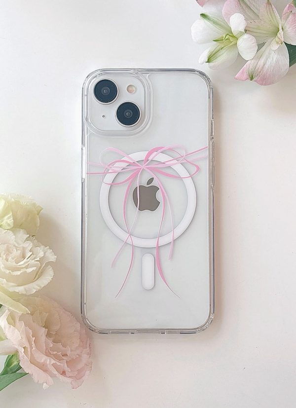 [Romantic Mood] Ribbon Tie Magsafe Jelly Hard Case