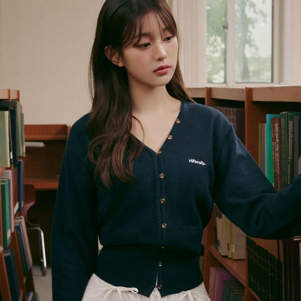 [Rola Rola x Jang Wonyoung] V Neck Logo Button Cardigan (3 Color) *Limited Time Sale*