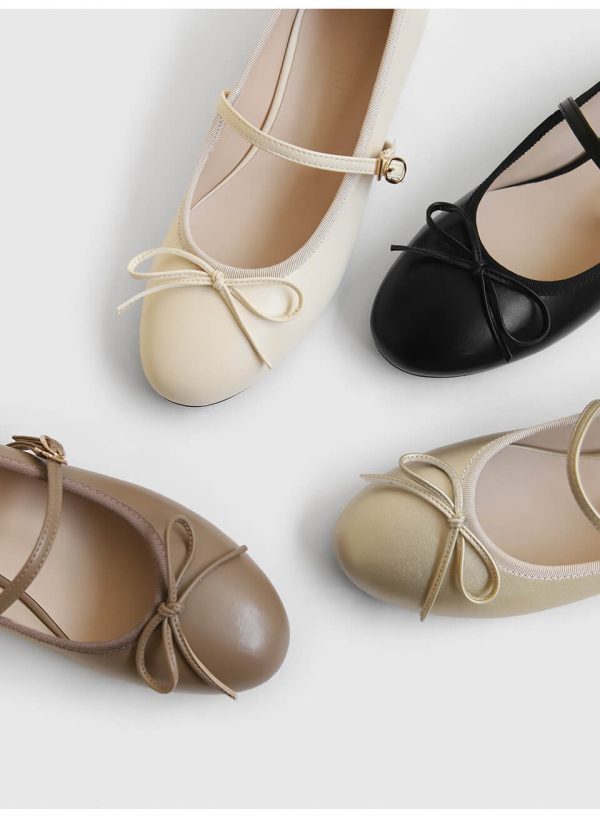 [Sappun]  Leira" Ribbon Mary Jane Flat Shoe 2cm (5 Color)