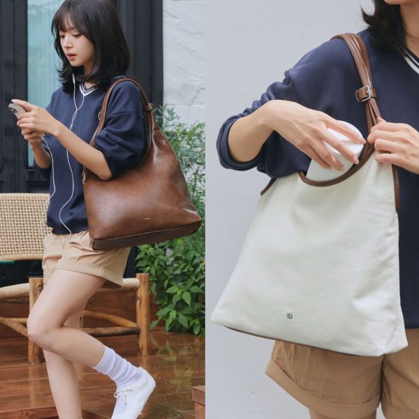 [Stand Oil] Ringo Two Way Bag Leather/Canvas (4 Color) *LIMITED* *2025 New*