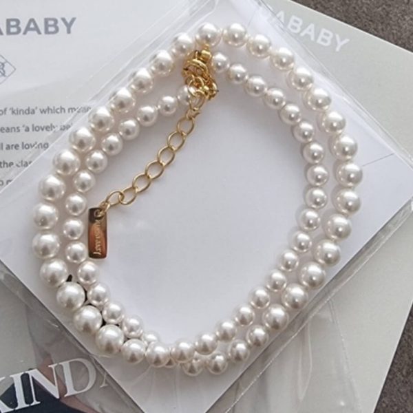 [Kindababy] Gradation Swarovski Pearl Necklace (2 Color) *Limited Time Sale*