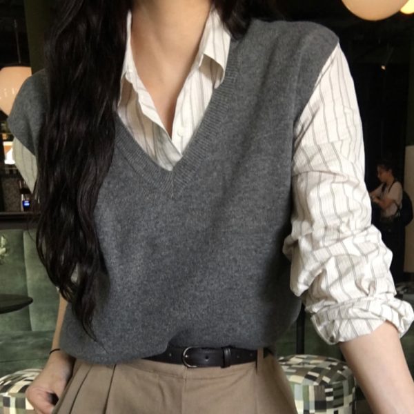 [Slowand] SLOWMADE Everywear Two Type Knit Vest （2 Type, 6 Color) *Made in Korea* *Autumn limited*