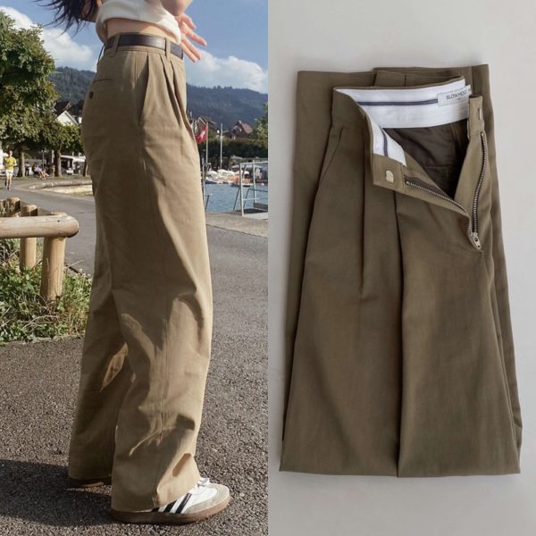[Slowand] SLOWMADE All Season Pintuck Wide Cotton Slacks (4 Color) *SOLD OUT SOON*