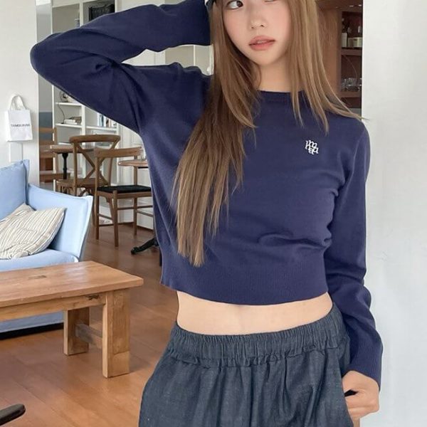 [Muah Muah] 24FW Stitch Logo Basic Knit (6 Color) *Seasonal Limited*