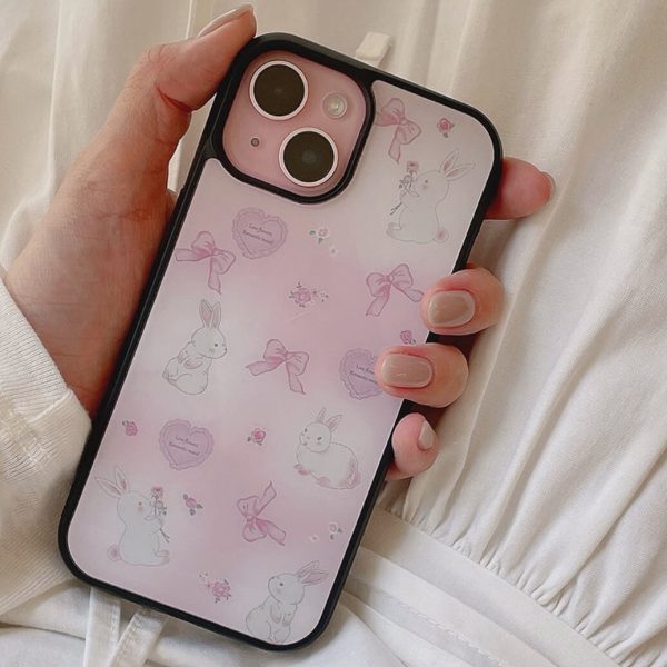 [Romantic Mood] Monggle Rabbit Glass Bumper Case (3 Color)