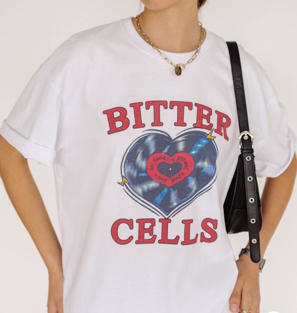 [BitterCells] Heart Retro Oversize T-Shirt (White) *Limited Time Sale*