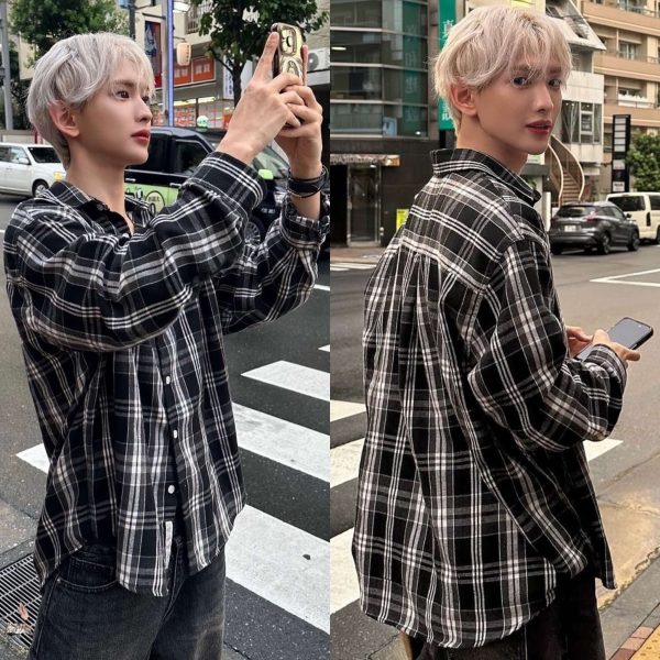 [F.illuminate] Celebrity Popular Pick Overfit Forest Check Shirt Unisex (3 Color) *Limited Time Sale*
