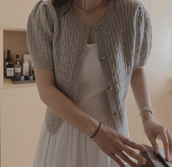 [Slowand] SLOWMADE Beni Silver Button Cable Cardigan (4 Color) *Seasonal Limited*