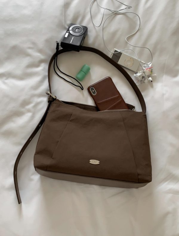 [98 Doci] Fold Nylon x Leather Shoulder Bag (3 Color) *Seasonal Limited*