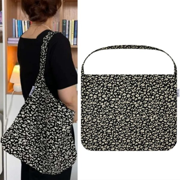 [Emis] 22Y Leopard Corduroy Eco Bag (Black)