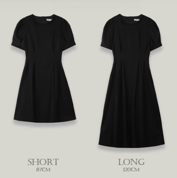 [Slowand] Slowmade Mood Black Puff One Piece Dress (Short/Long Version) *Made in Korea*