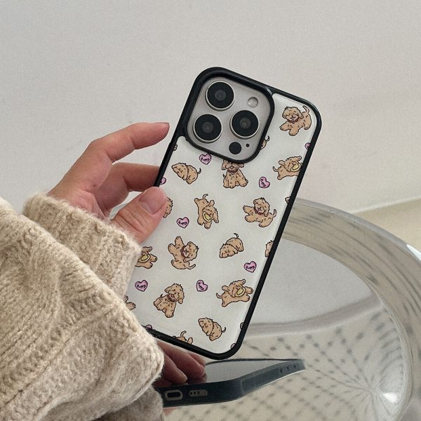 [Mademoment] Vintage Puppy Pattern Epoxy Bumper Case