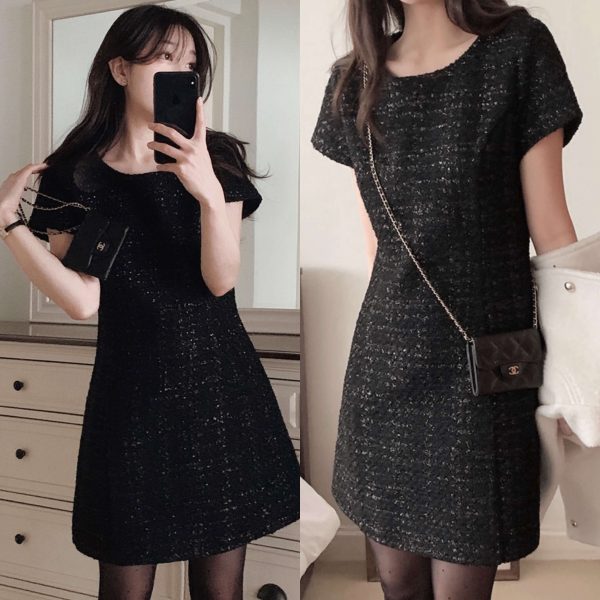 [Slowand] SLOWMADE Premium Shine Pearl Black One Piece Dress (Made in Korea) *Seasonal Limited*