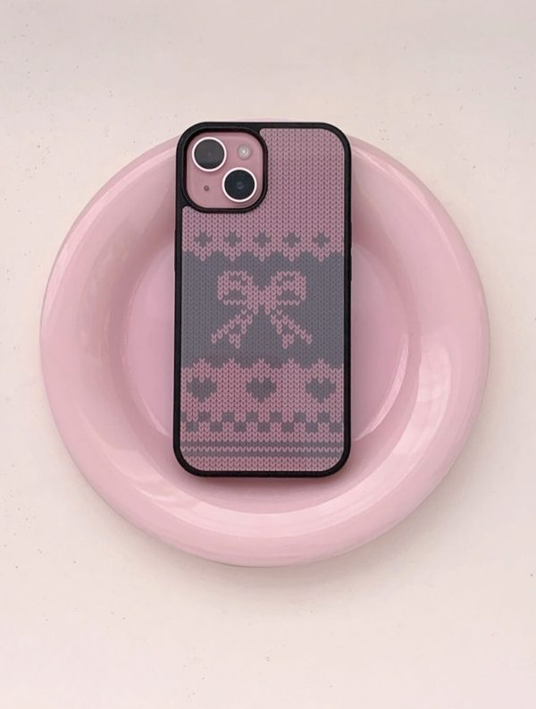 [Romantic Mood] Ribbon Knit Glass Bumper Case/Magsafe Bumper Case (3 Color)