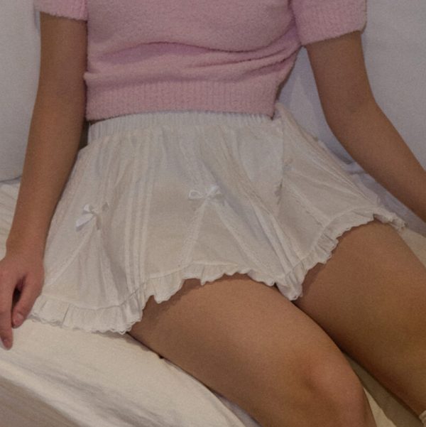 [Place Studio] Lace Ribbon Micro Mini Short Pants Skirt (2 Color) *Limited Time Sale*