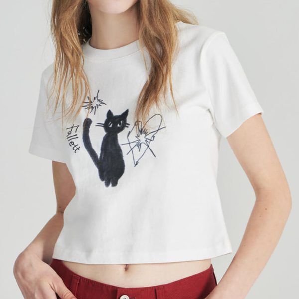 [Fallett] Night Nero Crop Short Sleeve Tee (2 Color) *Limited Time Sale*