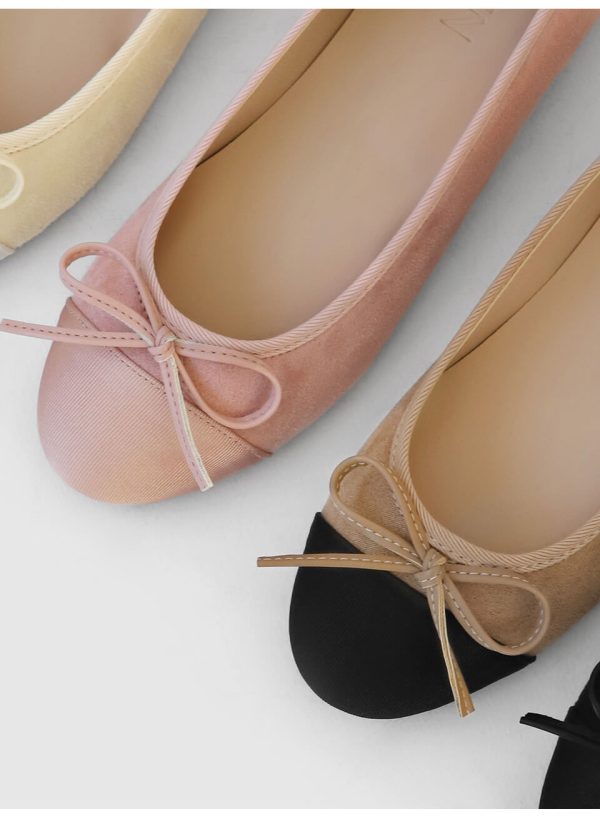 [Sappun] 25SS Yuria Two-Tone Suede Ribbon Flat Shoes 1cm (5 color) *Made in Korea*