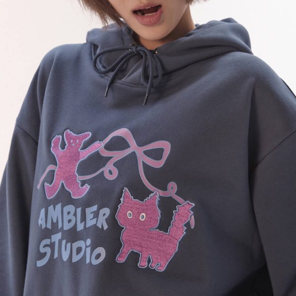 [Ambler] AHP1202 Doodle Paint Embroidery Hoodie (2 Color) *Seasonal Limited*