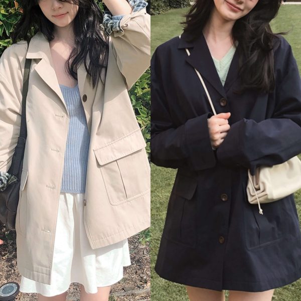 [Slowand] SLOWMADE London Checked Half Trench Coat (2 Color) *Made in Korea* *Seasonal Limited*