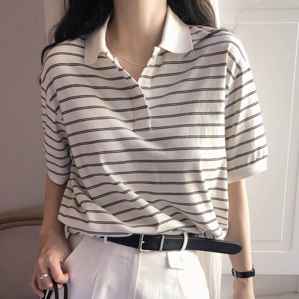 [Slowand] SLOWMADE Pantone Stripe Pique T-Shirt Short Sleeve/ Long Sleeve (4 Color) *Made in Korea* *Seasonal Limited*