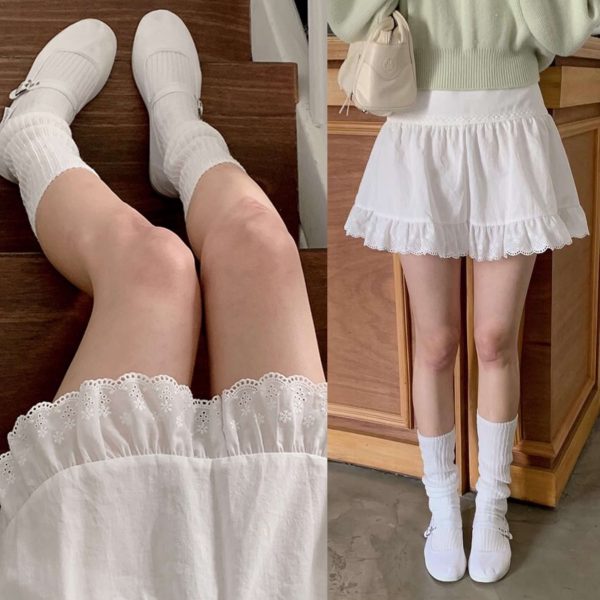 [Shopperland] Punching Lace Flare Skirt Pants (2 Color) *Spring Limited*