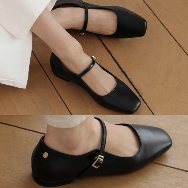 [Sappun] 25SS Ariel Square Maryjane Flat Shoes 1cm (5 Color) *Seasonal Limited*