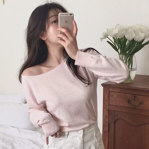 [Slowand] SLOWMADE Simply Base Knit (One Off Shoulder) (6 Color) *Made in Korea* *Seasonal Limited*