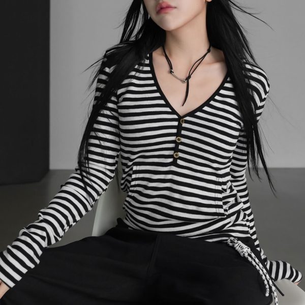 [Binary01] Hero Stripe Hoodie T-Shirt (3 Color) *Seasonal Limited*