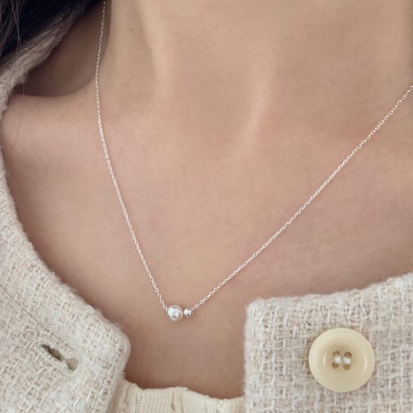 [Soye Pine] Sunday Simple Pearl Necklace (Silver 925)