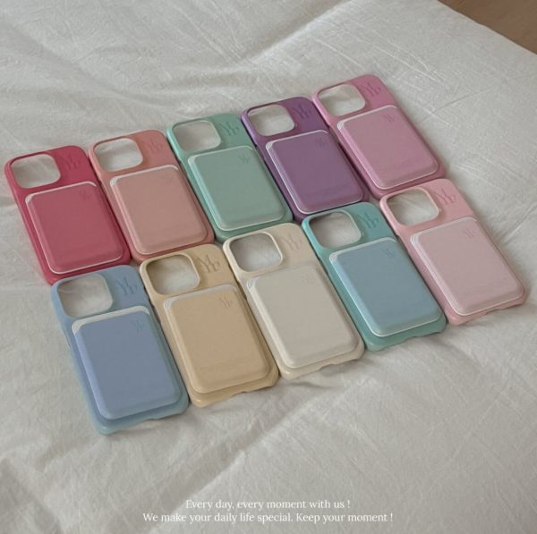 [Mademoment] mm Blossom Muji Magsafe Hard Phone Case + Magsafe Card Pocket SET (10 Color)