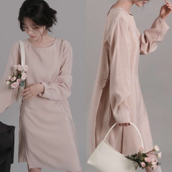 [Slowand] SLOWMADE Ribboning Wrap Dress (2 Color) *Made in Korea* *Seasonal Limited*