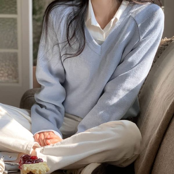 [Slowand] SLOWMADE. Dense Tight Fit V-Neck Knit (8 Color) *Made in Korea* *Seasonal Limited*